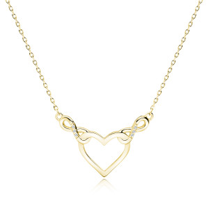 Colier argint placat cu aur galben inima si infinit cu pietre DiAmanti Z1842NG_W-DIA (Argint 925‰ 2,4 g.)